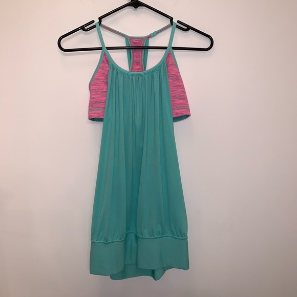 Lululemon - "No Limits Tank" - Light Green & Pink - Picture 4 of 7